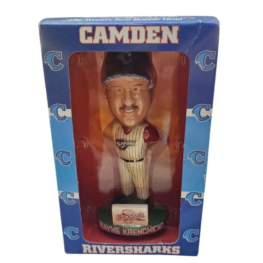 Camden Riversharks Wayne Krenchicki Bobblehead SIGNED BOX Bobble Dreams USA